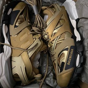 Men’s Balenciaga Metallic  Gold mesh Track sneaker